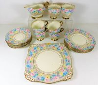 A pretty gilded Tuscan Plant art deco tea & cake s