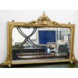 A 19thC. gilt framed overmantle mirror 36.75in wid