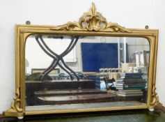 A 19thC. gilt framed overmantle mirror 36.75in wid