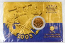 A 2005 Royal Mint half gold sovereign