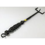 An 18thC. iron meat skewer with knotted handle 25i