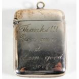 A silver vesta case by Joseph Whitten 1892 29.7g,