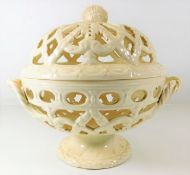 A 20thC. Wedgwood creamware orange basket with lid
