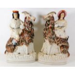 A pair of large 19thC. Staffordshire figures with