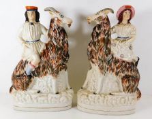 A pair of large 19thC. Staffordshire figures with