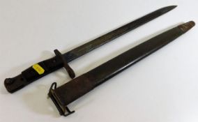 A US WW1 Remington bayonet 21.75in long with scabb