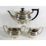 A three piece art deco silver tea set Sheffield 19