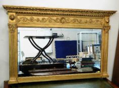 A vintage gilt framed antique style mirror 49in wi