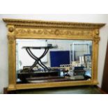 A vintage gilt framed antique style mirror 49in wi