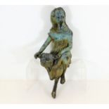 A bronze garden ornament depicting a girl approx 1