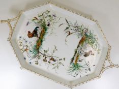 French ceramic tray restoration to handle approx 2