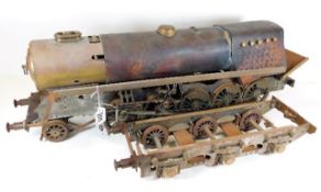 A live steam locomotive scratch built and tender a