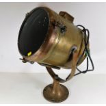 A brass WW1 naval searchlight diameter of glass lens approx 9.5"