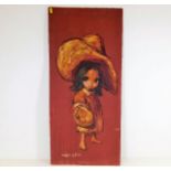 Unframed painting of girl by Leighton Jones size 3