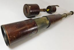 Leather cased three draw telescope R & J Beck Ltd,