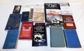 A quantity of books related to Italy including tow