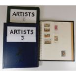 Three stamp albums relating to artists