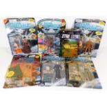 Six carded Star Trek Next Generation figurines and