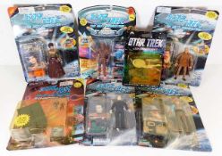 Six carded Star Trek Next Generation figurines and