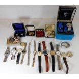 Quantity of watches and cufflinks including boxed