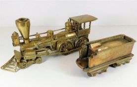 Brass Steam engine and tender. The engine is appr