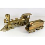 Brass Steam engine and tender. The engine is appr