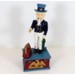 A metal Uncle Sam novelty Money Bank approx 10.5"