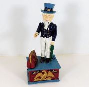 A metal Uncle Sam novelty Money Bank approx 10.5"