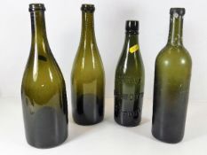 Three antique bottles and one early 20th Century C