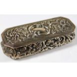An embossed silver snuff box Henry Matthews c.1900