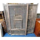 An antique Moroccan style three piece screen, some