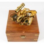 A small brass sextant & box