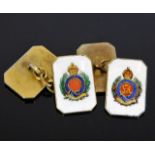 A pair of brass Royal Engineers cufflinks