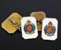 A pair of brass Royal Engineers cufflinks