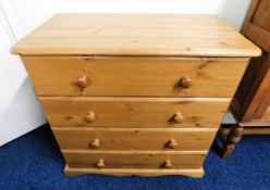 A modern pine chest of drawers