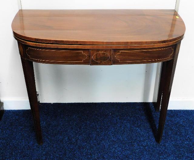 A 19thC. mahogany card table a/f