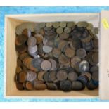 A boxed quantity of mixed coinage