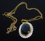 A 9ct gold necklace & pendant set with paste stone