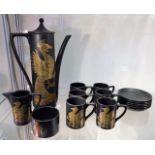 A Portmeirion Phoenix coffee service for six