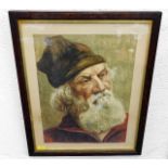 An early 20thC. watercolour of elderly bearded gen
