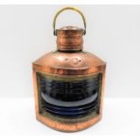 A large copper ships stern lantern 20in H