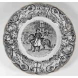 A French 19thC. porcelain plate depicting Jules Ge