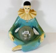 A Pierrot clown figure art deco lamp 16in tall