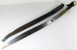 A 19thC. Turkish Ottoman yataghan sword 28in L