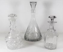 A Waterford crystal decanter twinned with a 19thC.