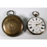 Two silver pocket watches, both a/f