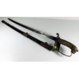 An antique naval officers sword a/f 35.5in L
