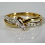 A 9ct gold ring set with 0.1ct diamond 1.6g size M