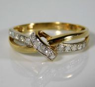 A 9ct gold ring set with 0.1ct diamond 1.6g size M