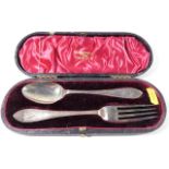 A cased silver Christening set by Walker & Hall 66